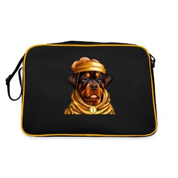 Rottweiler Golden Bathrobe Bitcoin Gold Beanie - Retro Bag - black/gold - Back