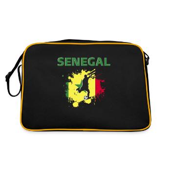 Sénégal Football 2022 supporter Sénégalais Foot - Sac Retro - noir/or - Dos