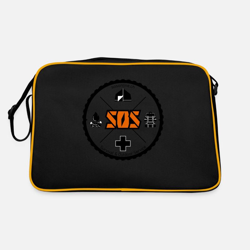 SOS Logo orange kein Hintergrund - Retro Tasche - Schwarz/Gold