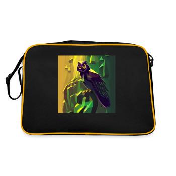 Hibou Art 1 - Sac Retro - noir/or - Dos