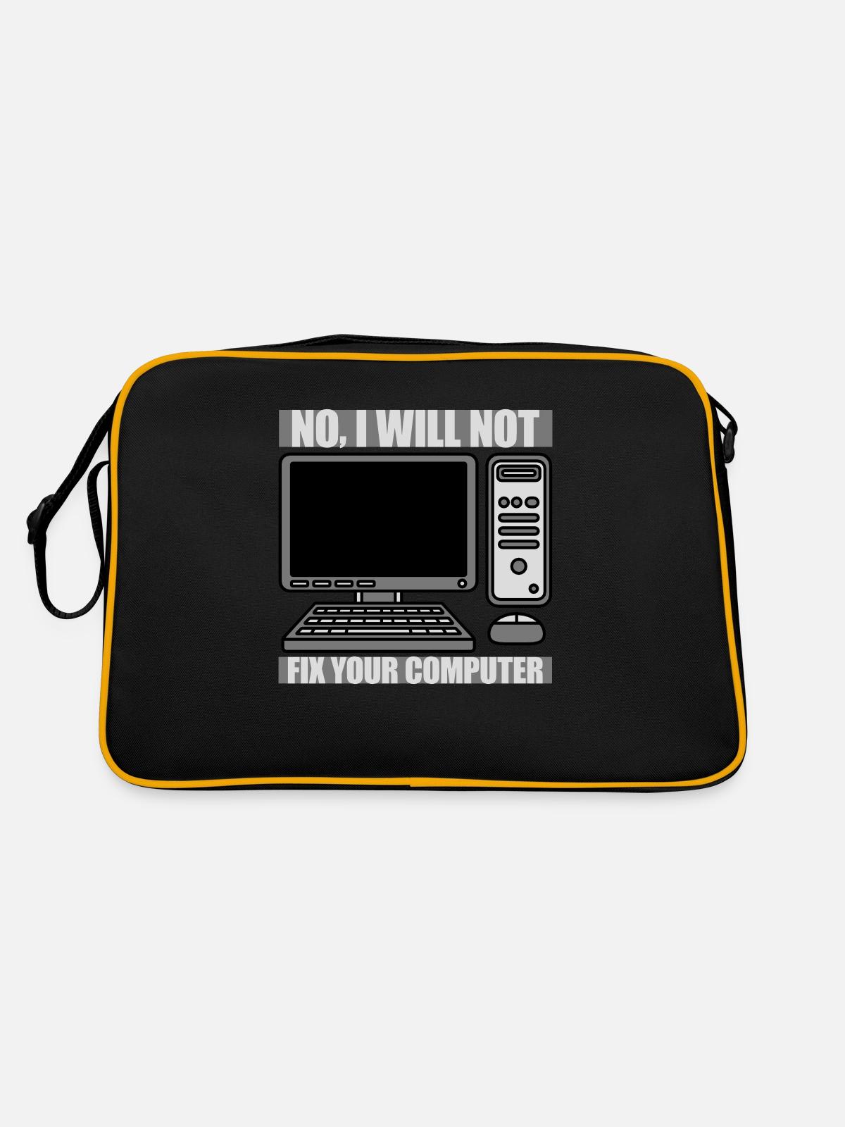 not fix your computer - Retro Bag - black/gold - Back