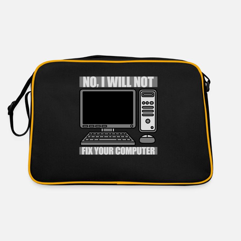 not fix your computer Retro Tasche