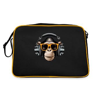 Eye-catcher monkey with headphones and sunglasses - Retro Bag - black/gold - Back