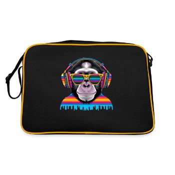 Eye-catcher monkey with headphones and sunglasses - Retro Bag - black/gold - Back