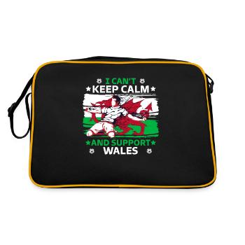stay calm and support Wales - Retro Bag - black/gold - Back