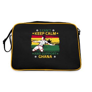 rester calme et soutenir le ghana - Sac Retro - noir/or - Dos