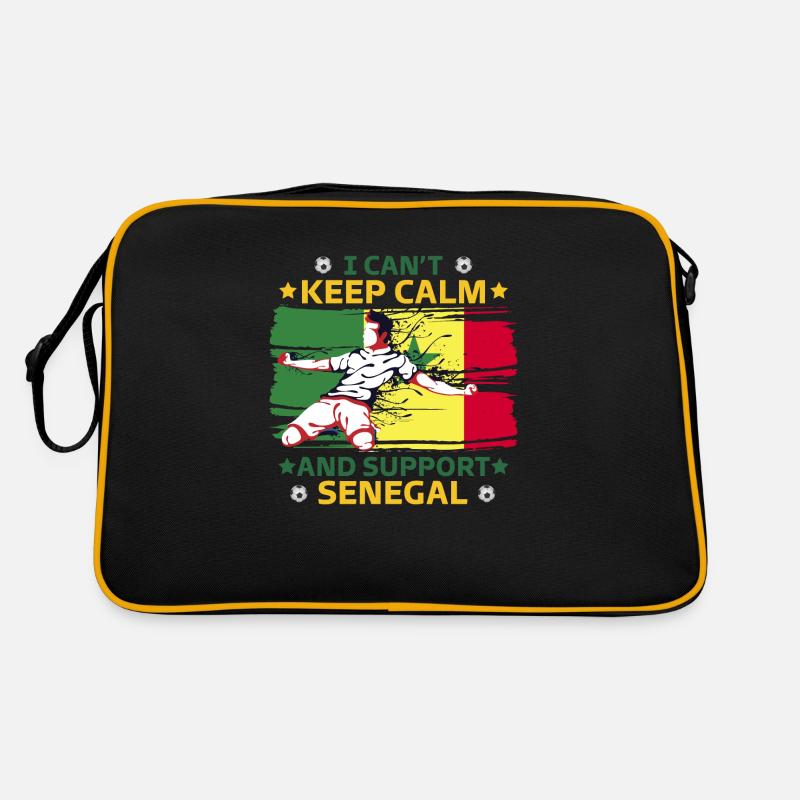 keep calm and support Senegal - Retro Bag - black/gold