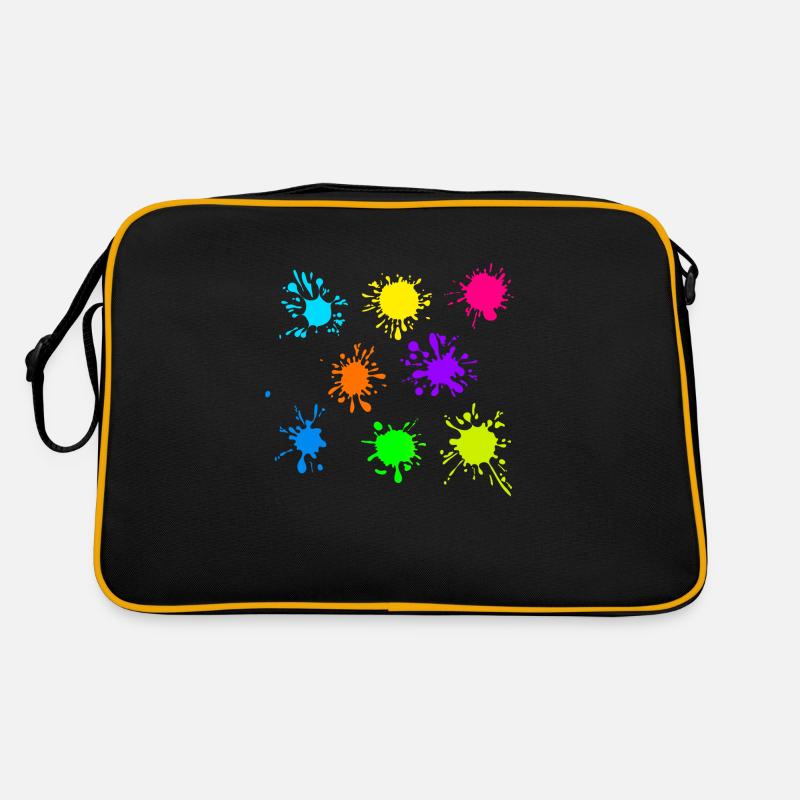 Bunte Farbkleckse Farbspritzer Retro Tasche