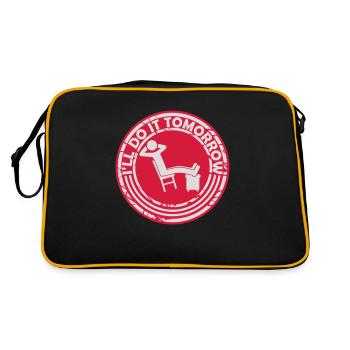 do it tomorrow Zitat - Retro Tasche - Schwarz/Gold - Hinten