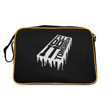 do it tomorrow Zitat - Retro Tasche - Schwarz/Gold - Hinten