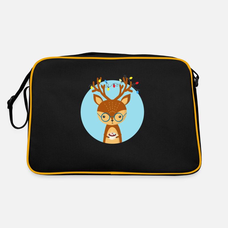 Cerf de Noël et une tasse de cacao Sac Retro
