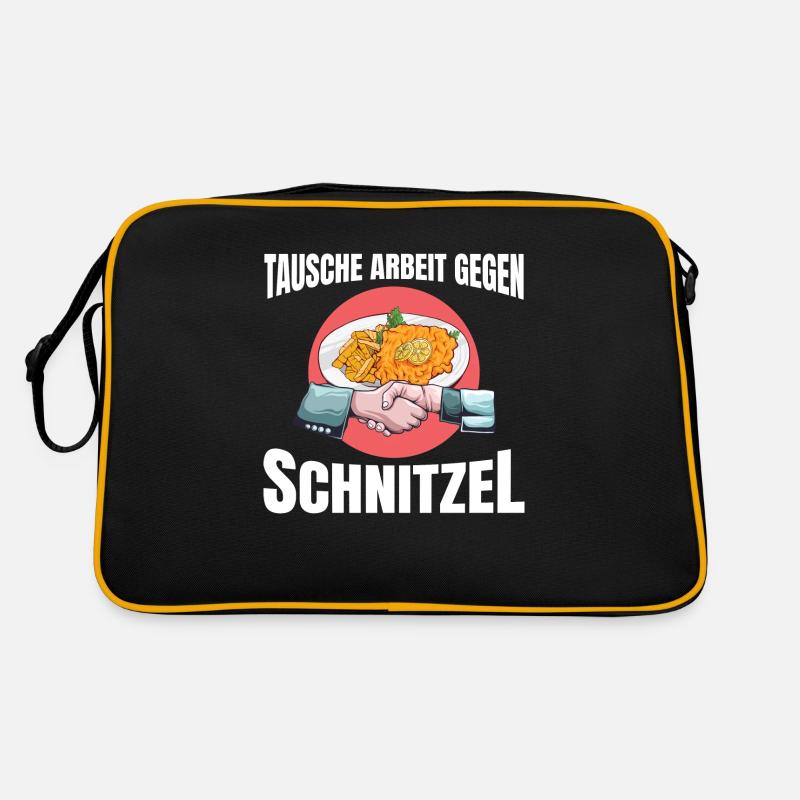 Tausche Arbeit gegen Schnitzel Retro Tasche