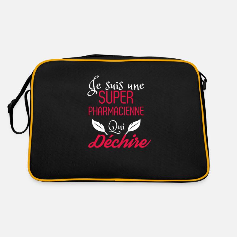 Super Pharmacienne qui Déchire - Sac Retro - noir/or