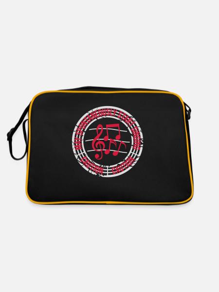 may spontaneously start singing - Retro Tasche - Schwarz/Gold - Hinten