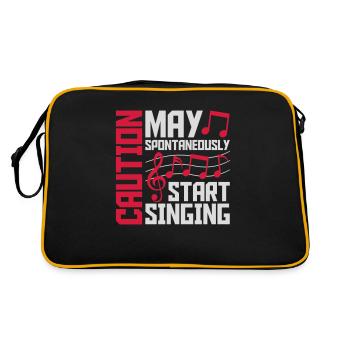may spontaneously start singing - Retro Tasche - Schwarz/Gold - Hinten