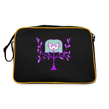 Dessin animé mignon - Sac Retro - noir/or - Dos