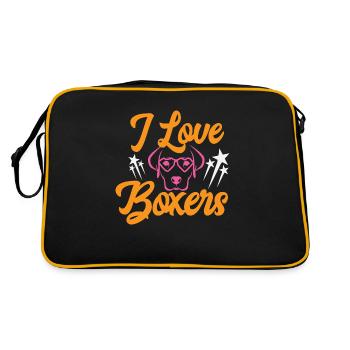 I Love Boxers - Retro Tasche - Schwarz/Gold - Hinten