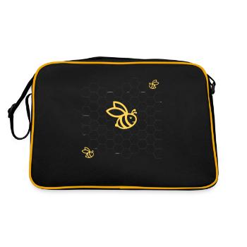 Bienen - Retro Tasche - Schwarz/Gold - Hinten