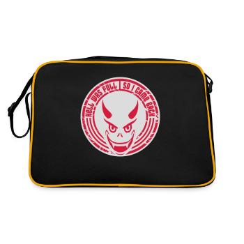hell was full Zitat - Retro Tasche - Schwarz/Gold - Hinten