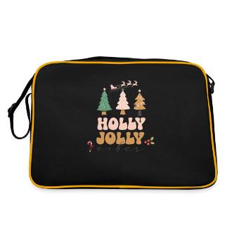 Noël Holly Jolly Vibes Joyeux Noël Design - Sac Retro - noir/or - Dos