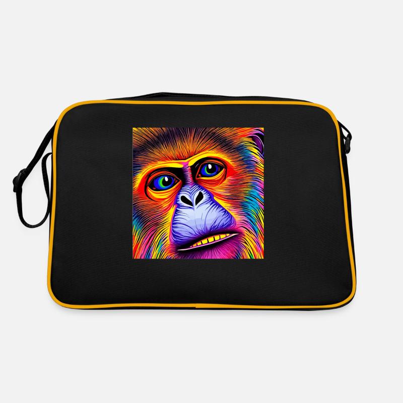 Illustration eines Porträts eines Schimpansen Retro Tasche