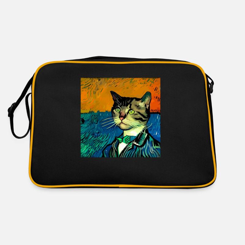 Cat painted by Van Gogh Retro Bag