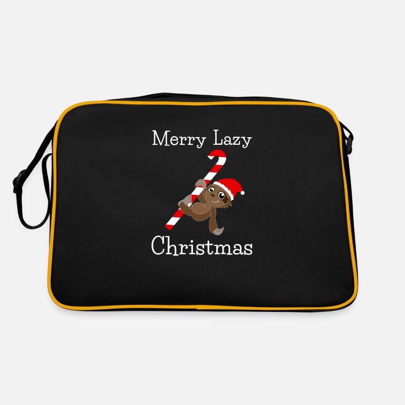 Merry Lazy Christmas - Retro Tasche - Schwarz/Gold