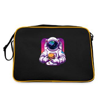 Funky astronaut in space with hamburgers - Retro Bag - black/gold - Back