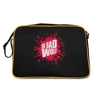 big bad wolf quote - Retro Bag - black/gold - Back