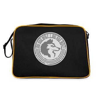 big bad wolf quote - Retro Bag - black/gold - Back