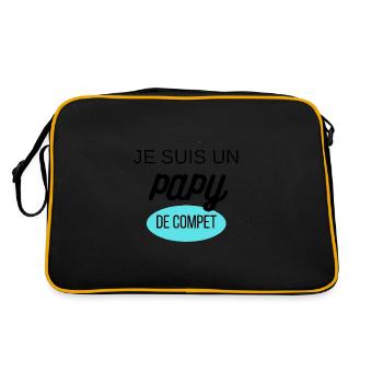 je suis un papi de compet - Sac Retro - noir/or - Dos