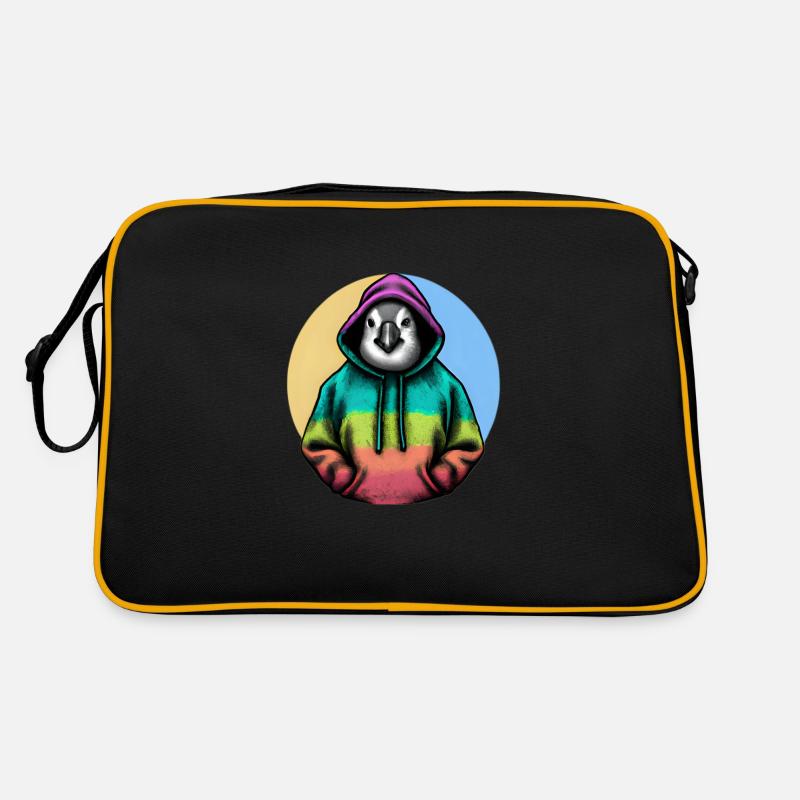 Klassiker Pinguin mit Pullover Retro Tasche