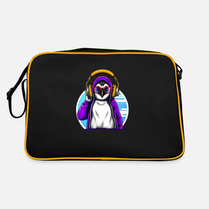 Cooler Pinguin mit Pullover Retro Tasche