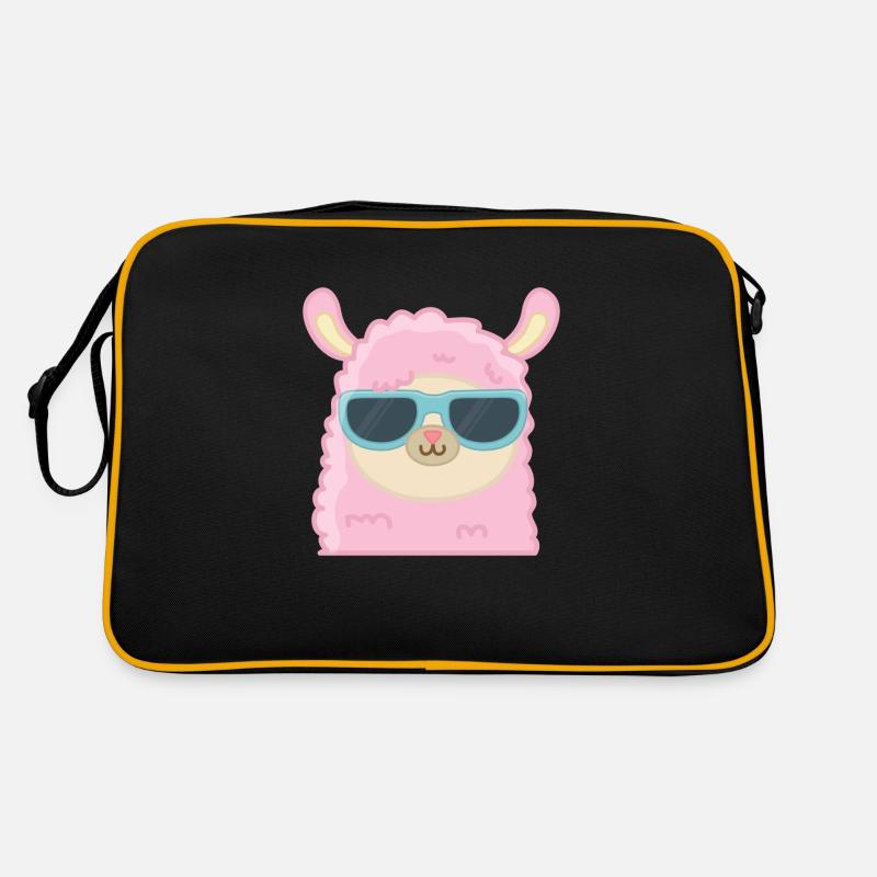 Coole Lama - Retro Tasche - Schwarz/Gold