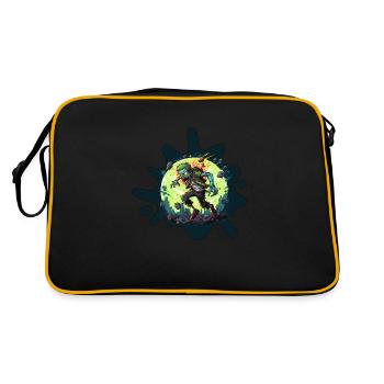 Nuklearer Zombie - Retro Tasche - Schwarz/Gold - Hinten