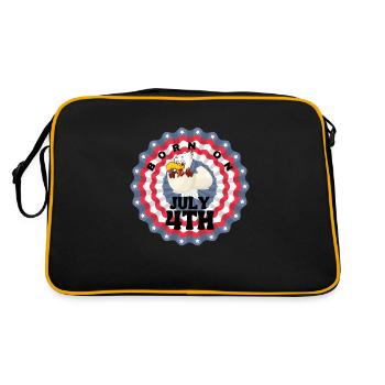 USA, stars and belts - Retro Bag - black/gold - Back