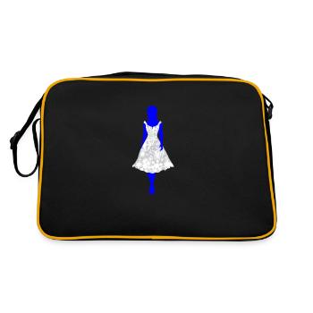 Schneekönigin auf Schwarz - Retro Tasche - Schwarz/Gold - Hinten