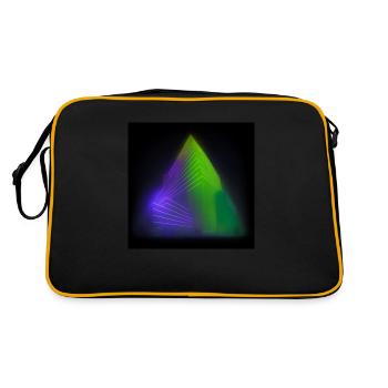 Abstract triangle architecture design neon lights - Retro Bag - black/gold - Back