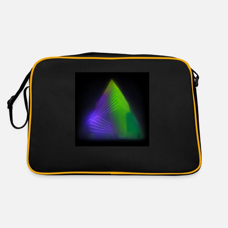Abstract triangle architecture design neon lights Retro Bag
