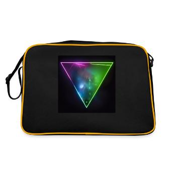 Triangle cityscape Tokio neon lights at night - Retro Tasche - Schwarz/Gold - Hinten
