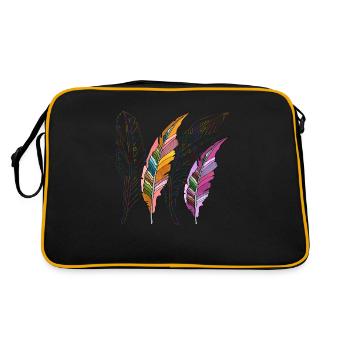 Feder - Retro Tasche - Schwarz/Gold - Hinten