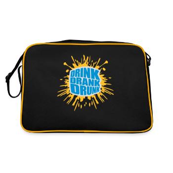 drink drank drunk quote - Retro Bag - black/gold - Back
