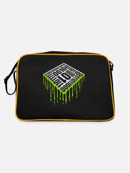 Langage de programme de code binaire - Sac Retro - noir/or - Dos