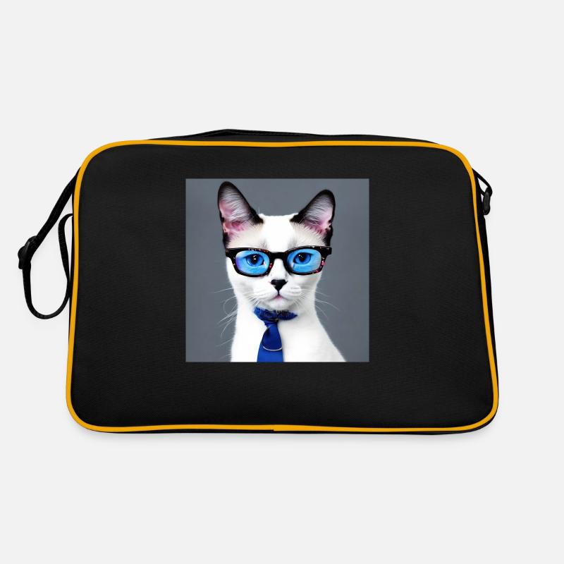 Süße Katze Tom mit Brille Retro Tasche