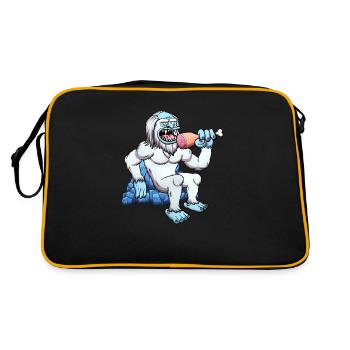 Yeti Eating Meat - Retro Bag - black/gold - Back