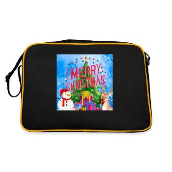 Frohe Feiertage. Weihnachten - Retro Tasche - Schwarz/Gold - Hinten