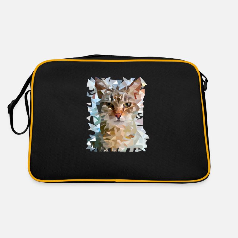 Abstrakte Polygon geometrische Katze Retro Tasche