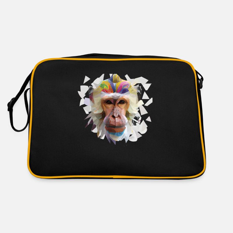 Abstrakter Pride and Power Affe - Retro Tasche - Schwarz/Gold