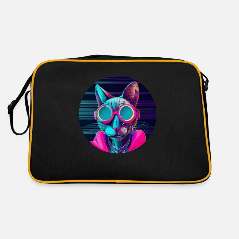 Stilvolle Katze Retro Tasche