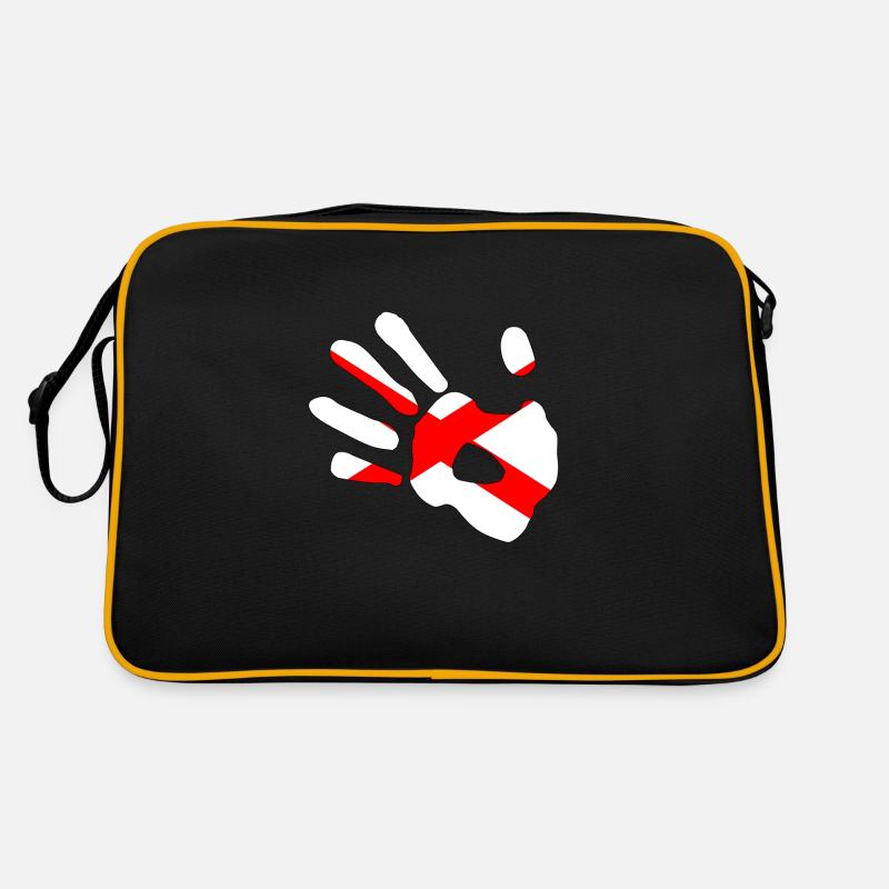 St Patricks Flagge Handabdruck Silhouette - Retro Tasche - Schwarz/Gold